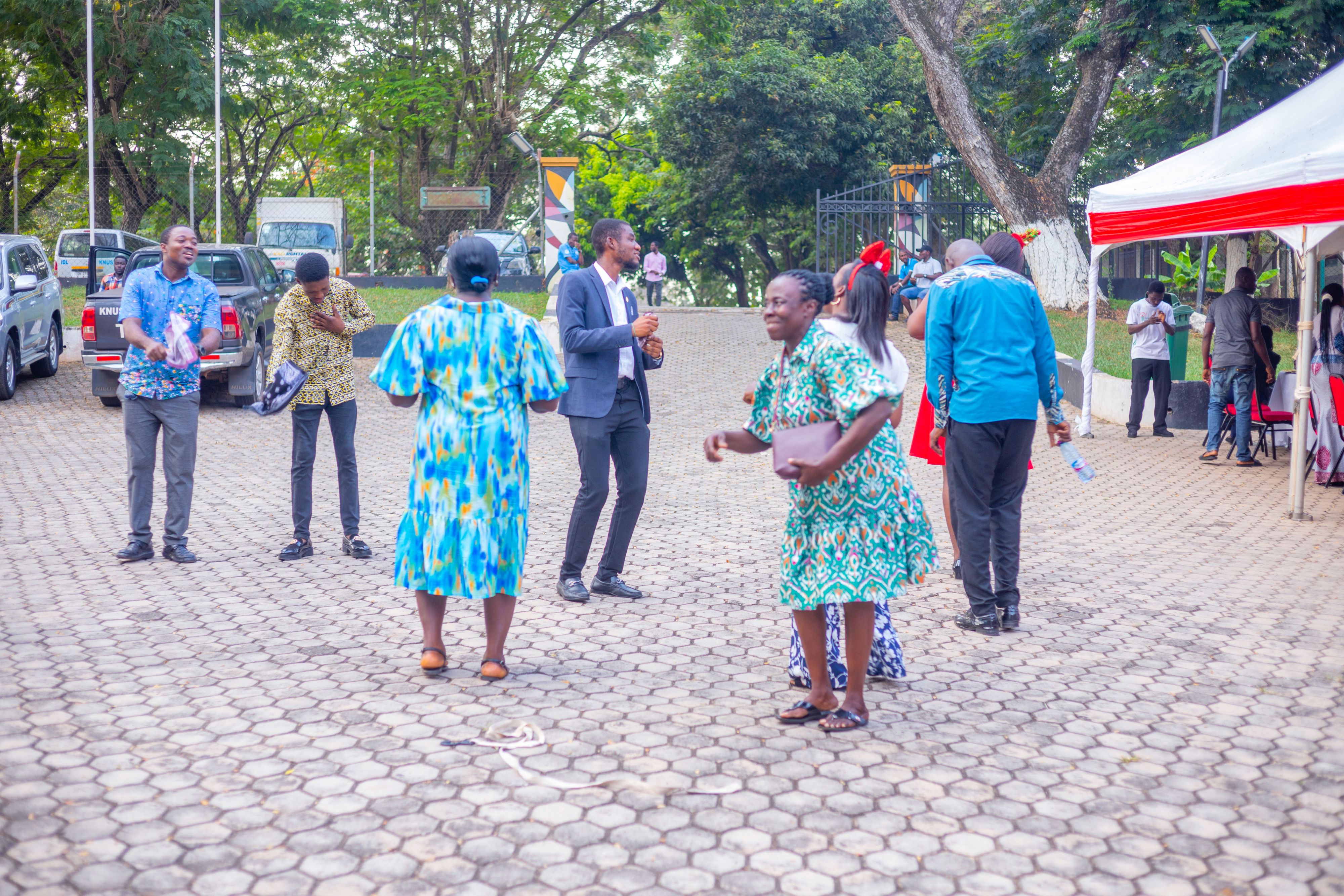 Staff enjoying themselves with some music