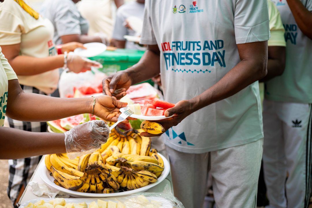 Staff enjoying variety of fruits