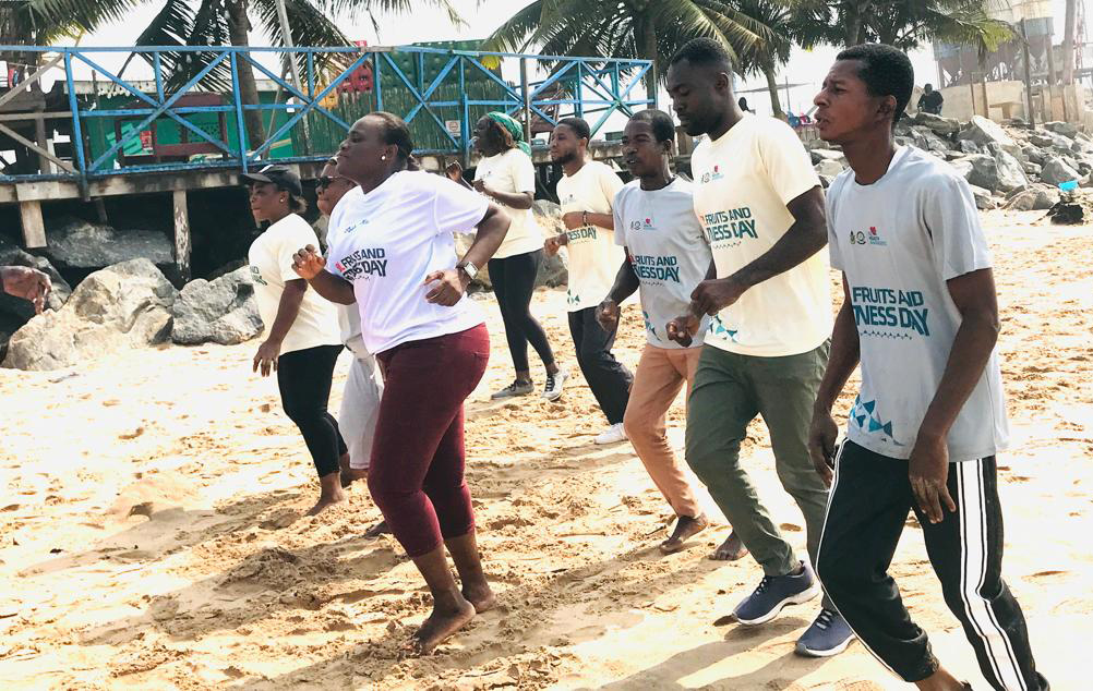 Staff in Takoradi excercising